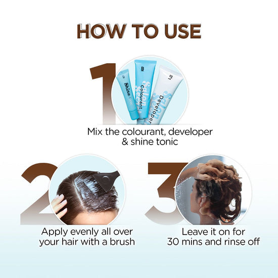 Before and after results using BBlunt Coffee Natural Brown Hair Colour