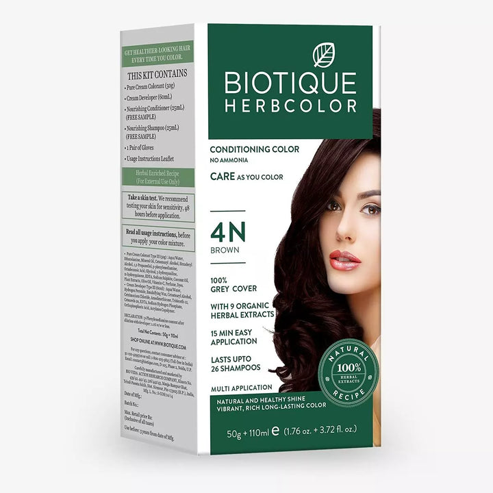 Biotique Herbcolor 4N Brown 50g + 110ml - House of Ateeq