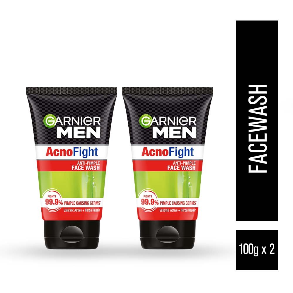 Garnier Men Acno Fight Face Wash Pack of 2 (100g + 100g)