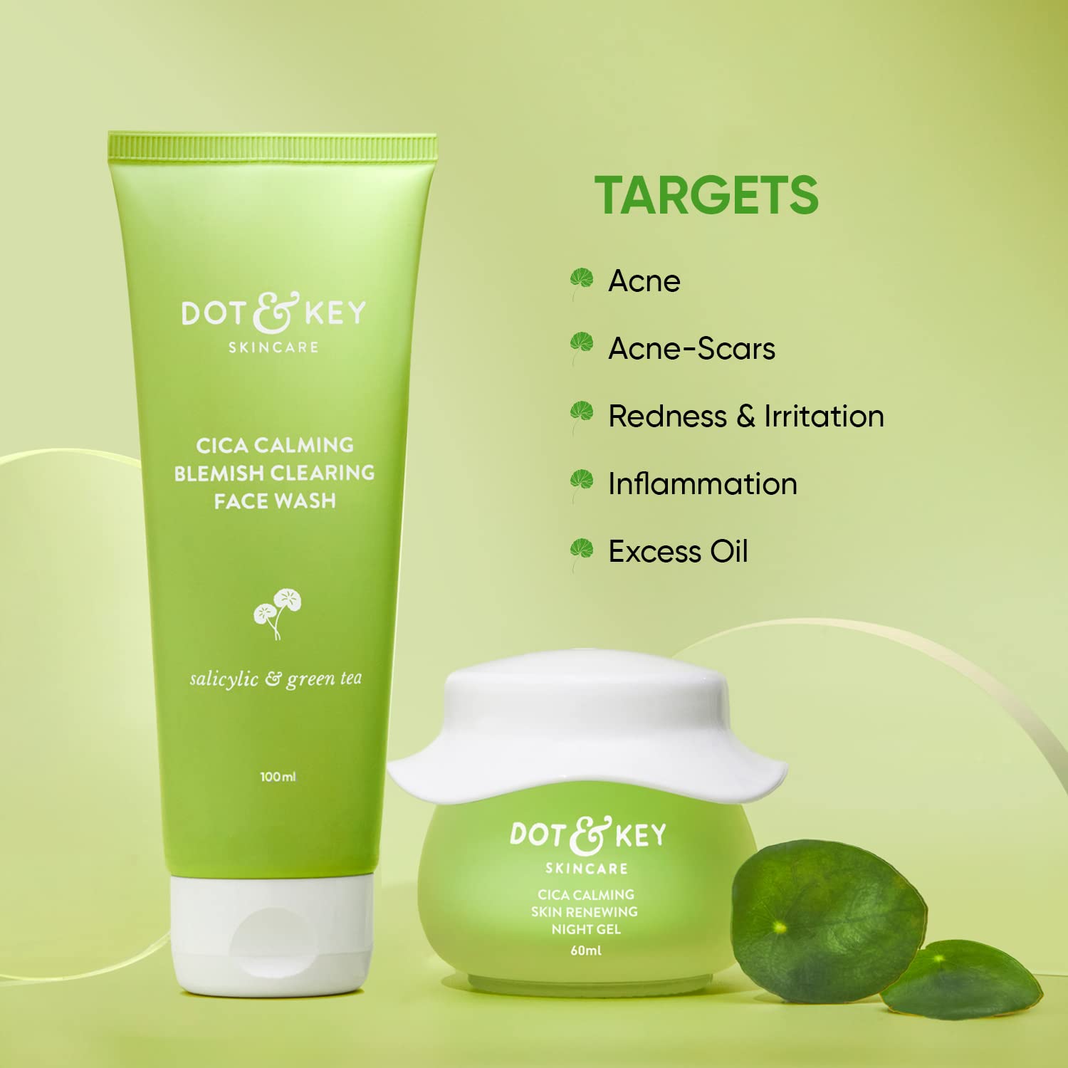 Dot & Key Cica Niacinamide Face Wash and Night Gel set