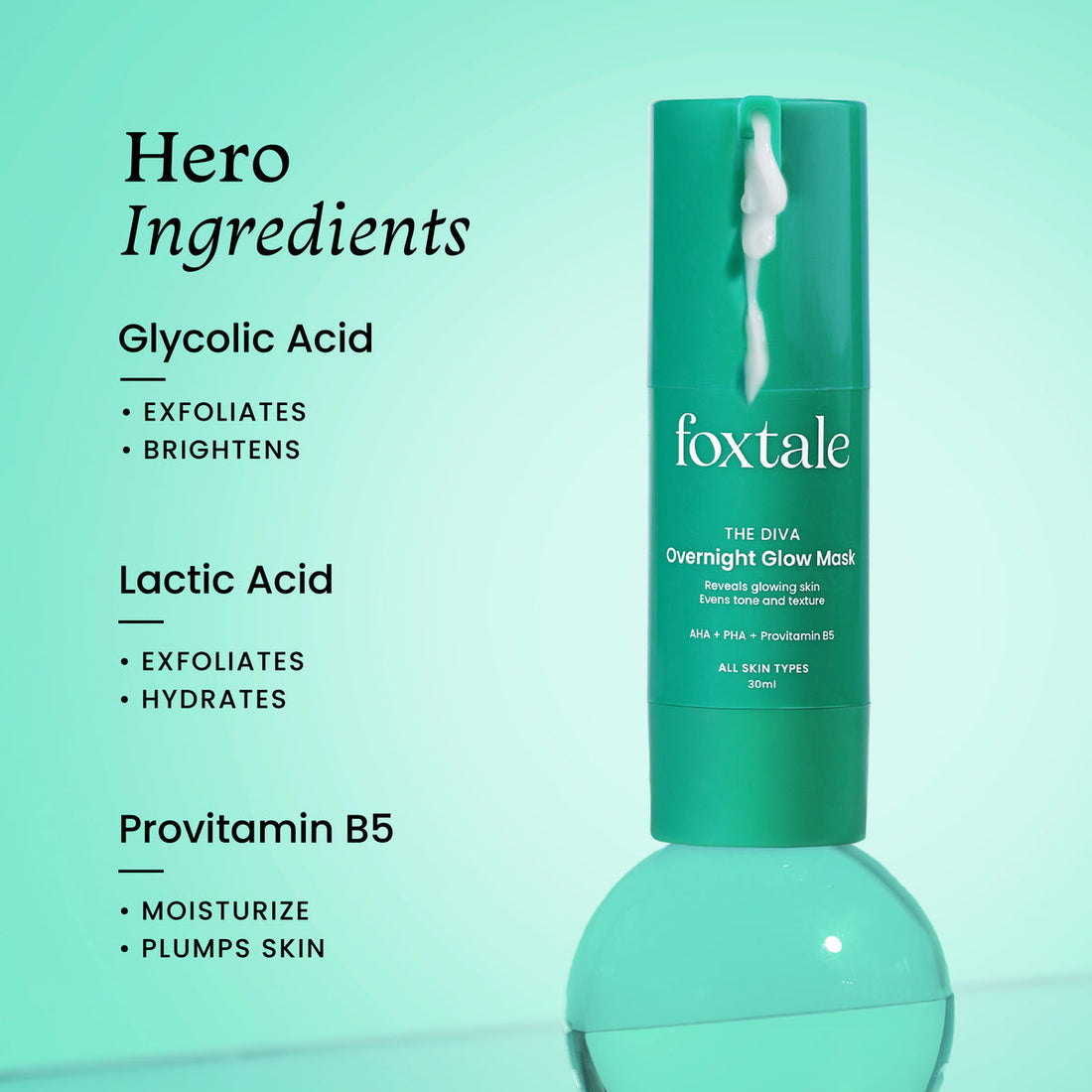 Foxtale Overnight Glow Mask For A Salon-Like Brightening Facial Overnight, 30ml3