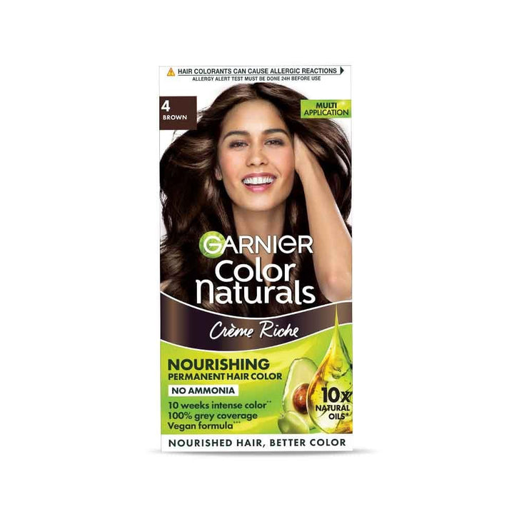 Garnier Color Naturals Shade 4 Brown Hair Colour Front Pack