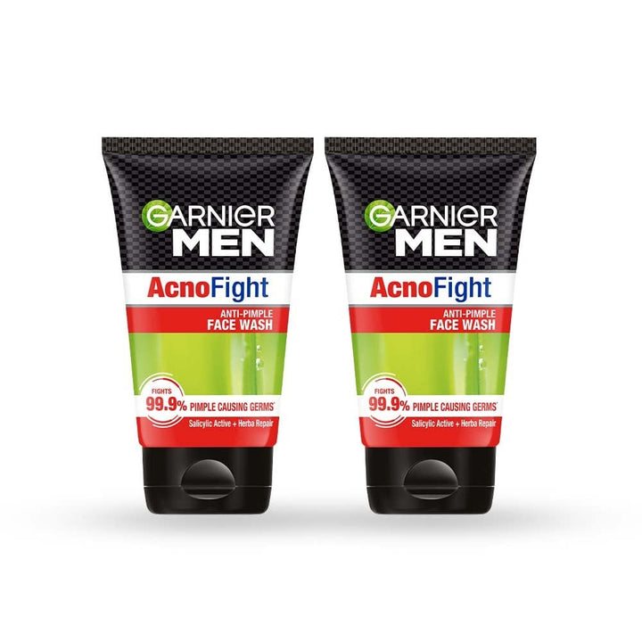 Garnier Men Acno Fight Anti Pimple Face Wash, Pack of 2 (100g + 100g)