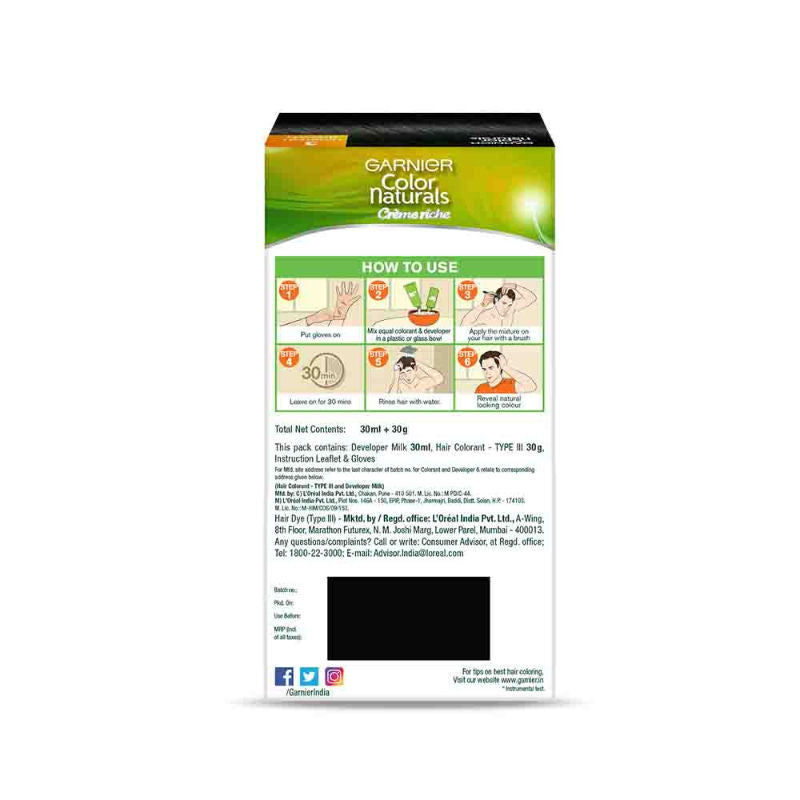 Garnier Men no ammonia hair color kit contents