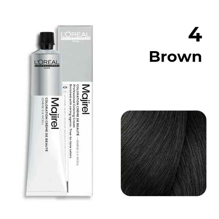 L'Oreal  Professionnel Paris - Majirel - 4 (Brown) - Mix 1:1.5 - (49.5g) - House of Ateeq