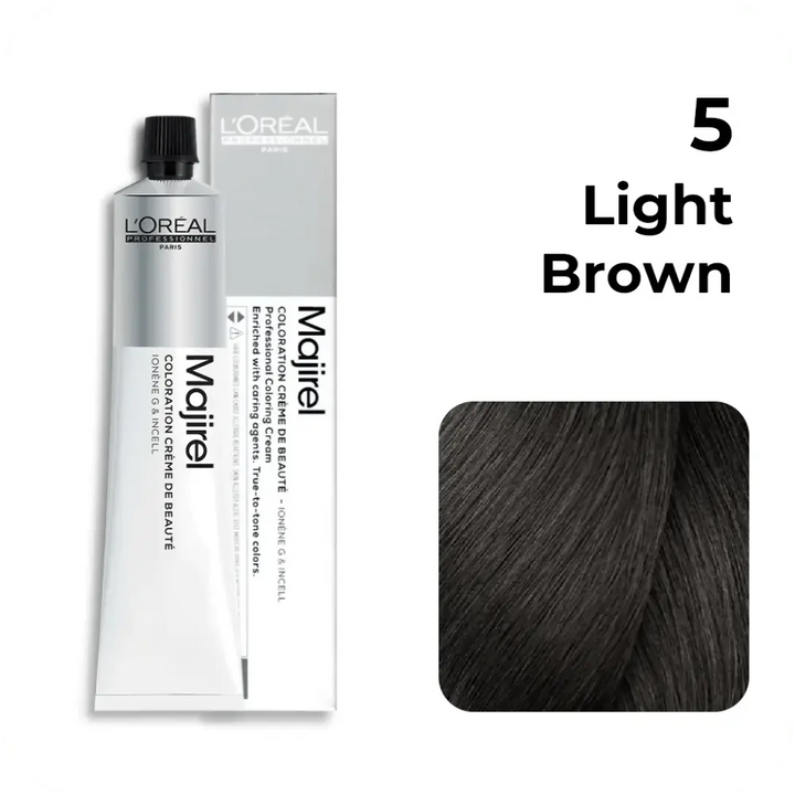 L'Oreal  Professionnel Paris - Majirel - 5 (Light Brown) - Mix 1:1.5 - (49.5g) - House of Ateeq