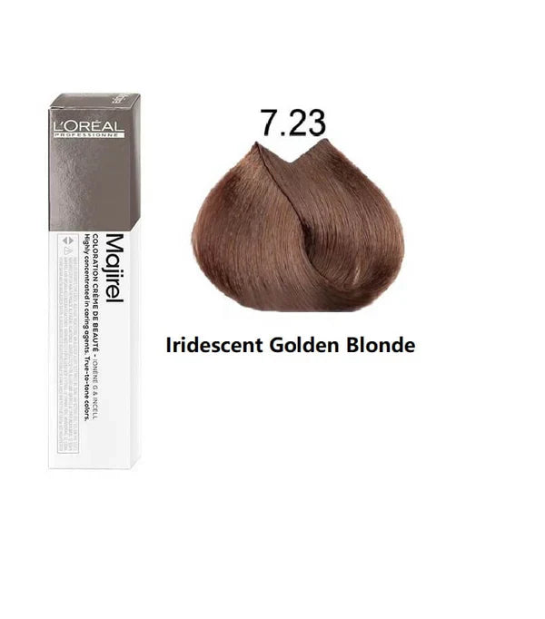 L'Oreal  Professionnel Paris - Majirel - 7.23 (Golden Iridiscent Blonde) - Mix 1:1.5 - (49.5g) - House of Ateeq
