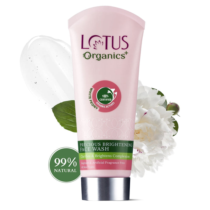 Lotus Organics+ Precious Brightening Face Wash, 100g – Cleanse & Illuminate Skin