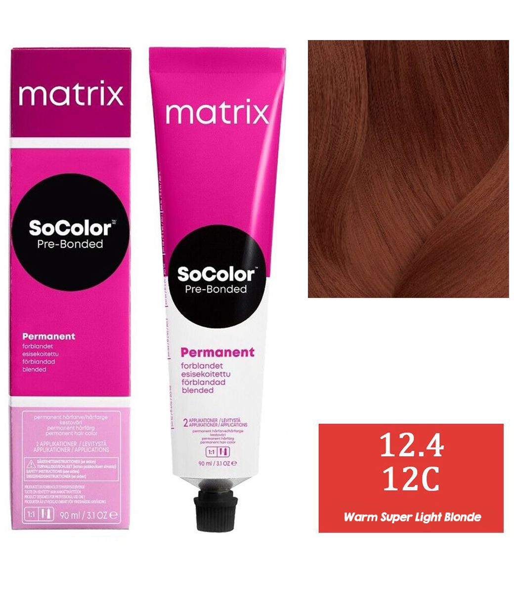 Matrix SoColor 12.4 - 12C (Warm Super Light Blonde) - (90ml) - House of Ateeq