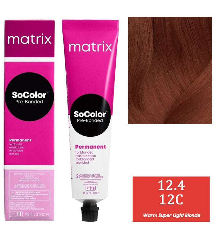 Matrix SoColor 12.4 - 12C (Warm Super Light Blonde) - (90ml) - House of Ateeq
