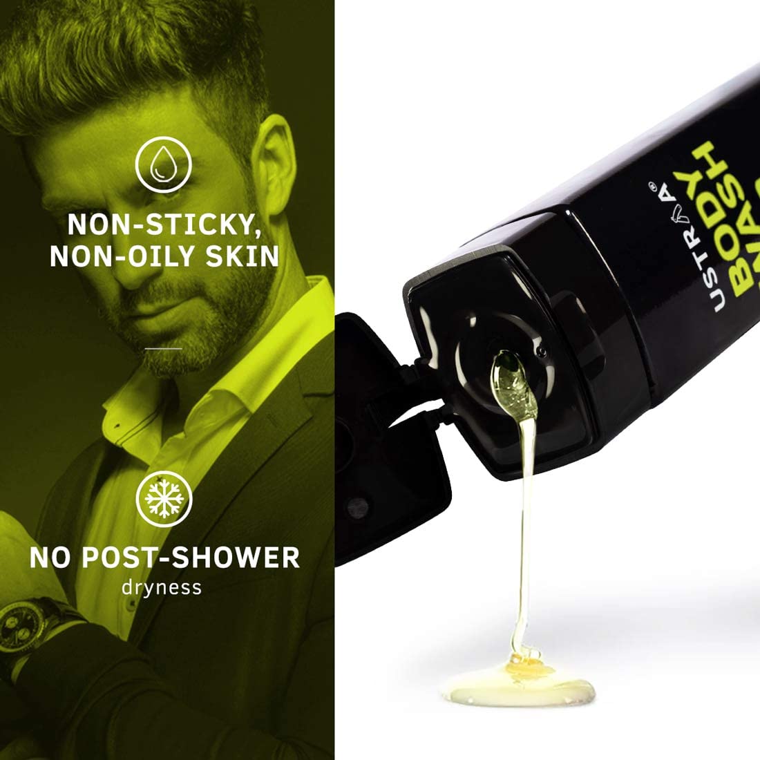 Ustraa Body Wash - Green Clay, 250ml