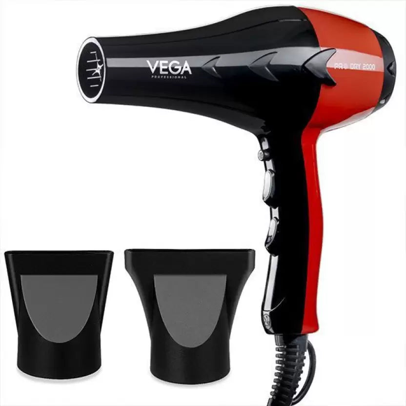 Vega VPVHD-07 Pro Dry 2000 Black Red Hair Dryer - House of Ateeq